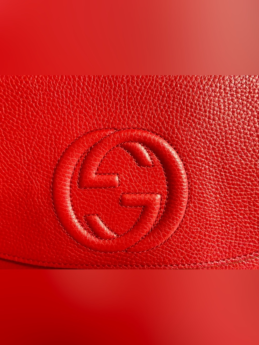 Authentic Gucci Red Soho Leather Shoulder Bag- ❤️*Pristine New Condition*❤️ - Picture 8 of 14